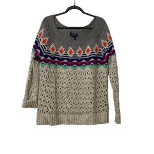 American Eagle Outfitters XL Multicolor Knit Sweater Fair Isle Pattern